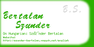 bertalan szunder business card